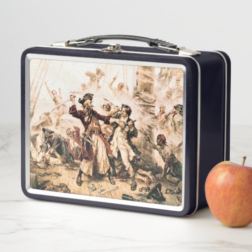 Capture Pirate Blackbeard Queen Annes Revenge Metal Lunch Box