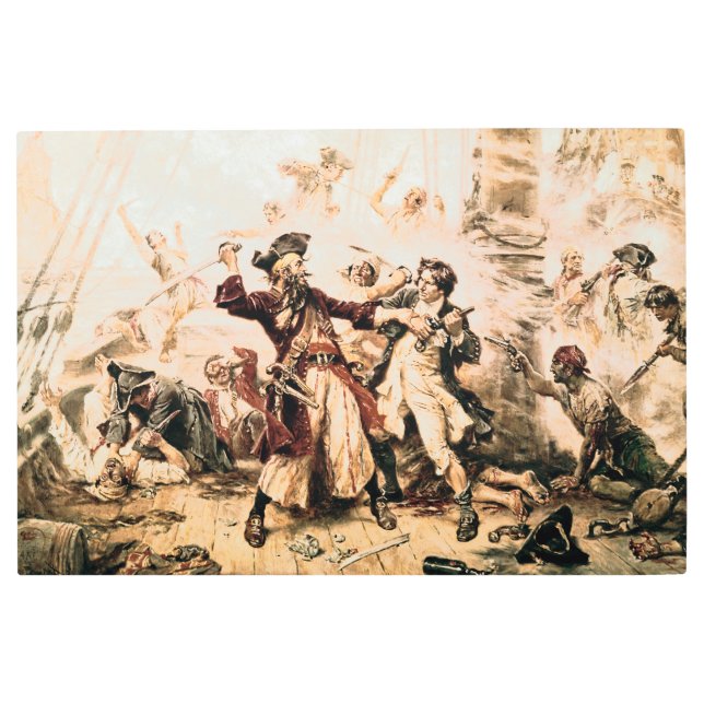 Capture, Pirate Blackbeard, Queen Anne's Revenge Metal Print (Front)