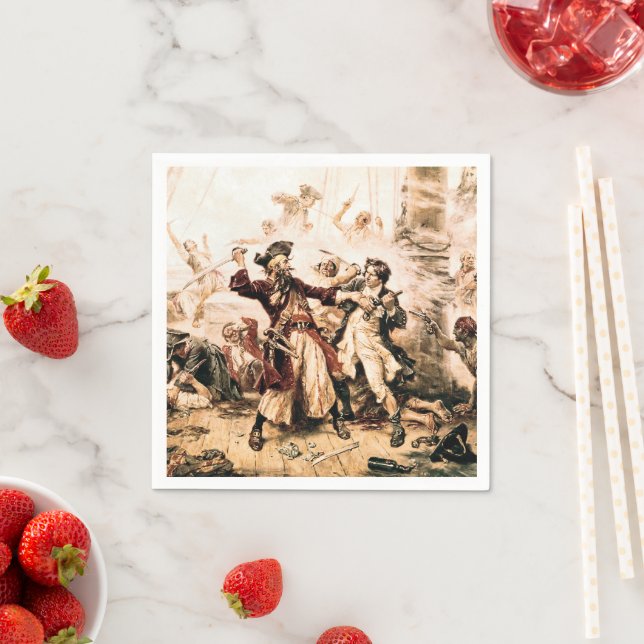 Capture, Pirate Blackbeard, Queen Anne's Revenge Napkins (Insitu)