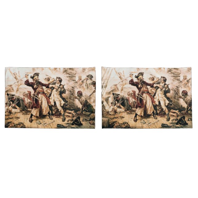 Capture, Pirate Blackbeard, Queen Anne's Revenge Pillow Case (Back-Set)