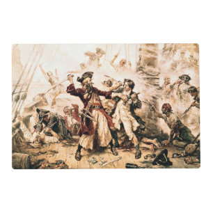 Capture, Pirate Blackbeard, Queen Anne's Revenge Placemat