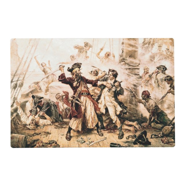Capture, Pirate Blackbeard, Queen Anne's Revenge Placemat (Front)