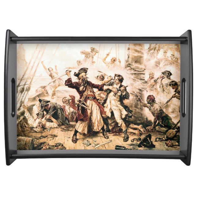 Capture, Pirate Blackbeard, Queen Anne's Revenge Serving Tray (Front)