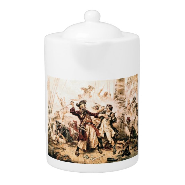 Capture, Pirate Blackbeard, Queen Anne's Revenge Teapot (Front)