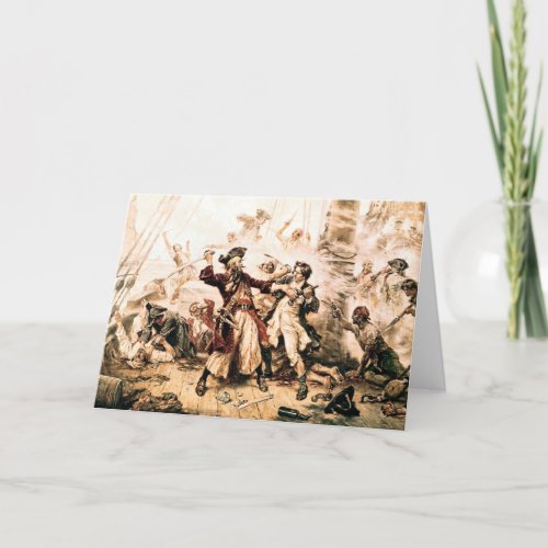 Capture Pirate Blackbeard Queen Annes Revenge Thank You Card