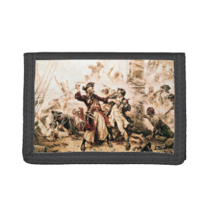 Capture, Pirate Blackbeard, Queen Anne's Revenge Trifold Wallet
