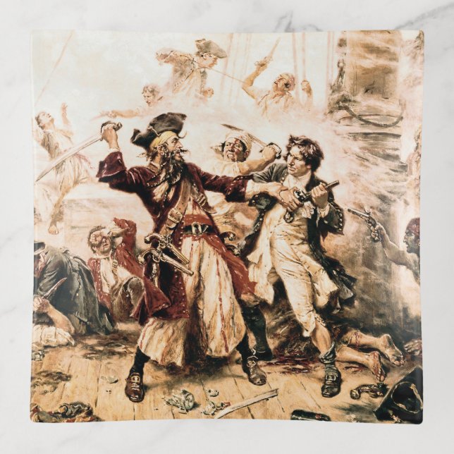 Capture, Pirate Blackbeard, Queen Anne's Revenge Trinket Tray (Front)