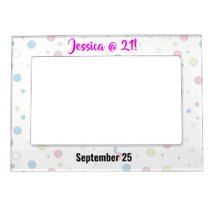 Capture the 21st Birthday Moments Colorful Bubbles Magnetic Frame