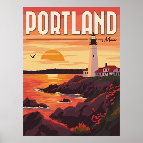 Capture the Essence of Portland Maine Lighthouse Poster