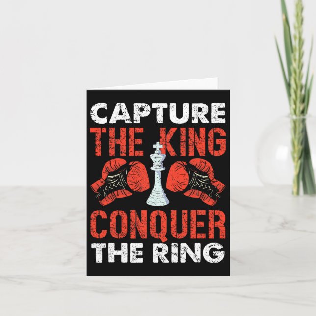 Capture The King Conquer The Ring Chess Boxing  Card (Front)