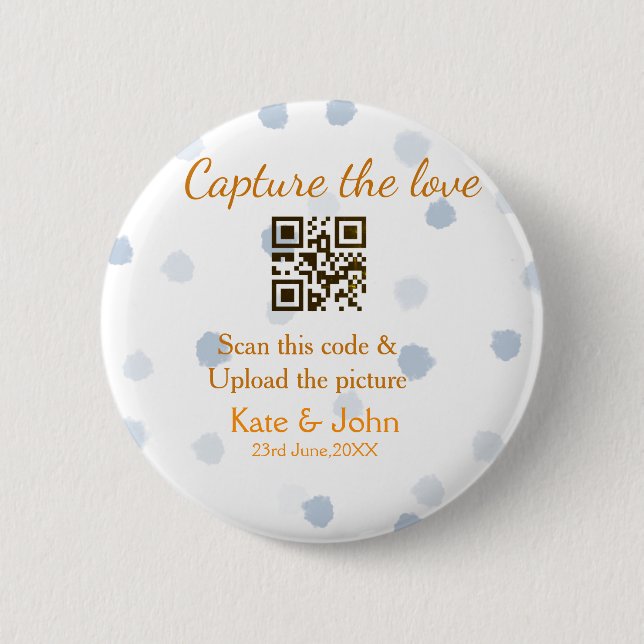 Capture the love add QR scan upload picture blue o Button (Front)