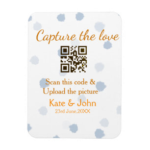 Capture the love add QR scan upload picture blue o Magnet