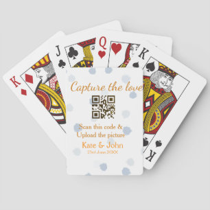 Capture the love add QR scan upload picture blue o Poker Cards