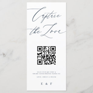 Capture the Love Blue White Monogram Photo Sign Menu