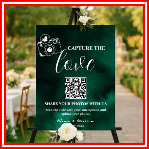 Capture The Love Emerald Green QR Sign