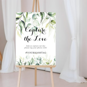 Capture the Love Hashtag Watercolor Eucalyptus Poster