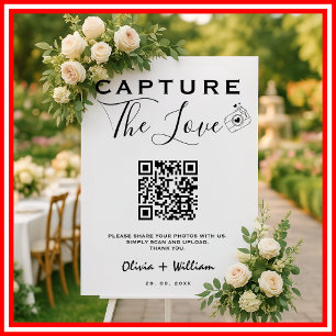 Capture The Love Modern QR Code Wedding Sign