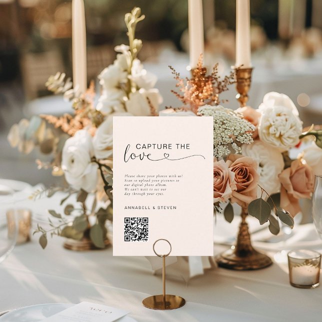 Capture the love! Photo, Heart-QR-Code, Wedding Enclosure Card (Capture the love! Photo, Heart-QR-Code, Wedding Enclosure Card)