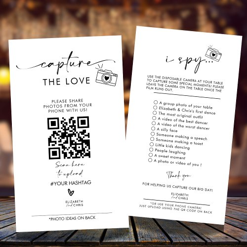 Capture The Love Photo I Spy Wedding Game Menu