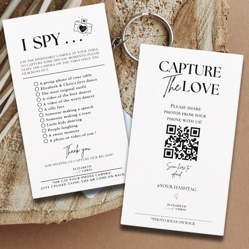 Capture The Love Photo I Spy Wedding Game scavenge Enclosure Card