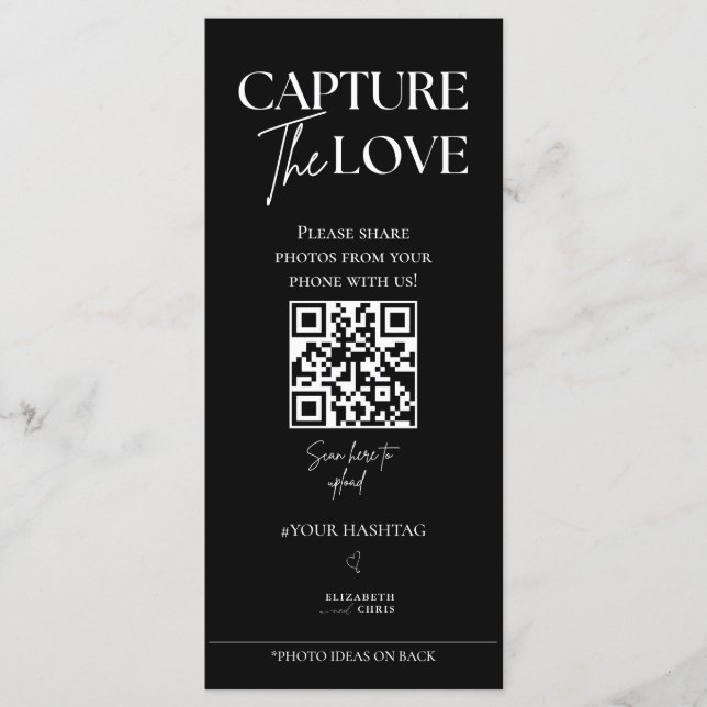 Capture The Love Photo I Spy Wedding Game scavenge Menu (Front)