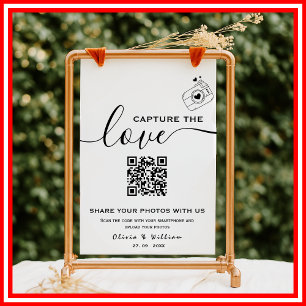 Capture The Love Photo QR Code Modern Wedding Poster