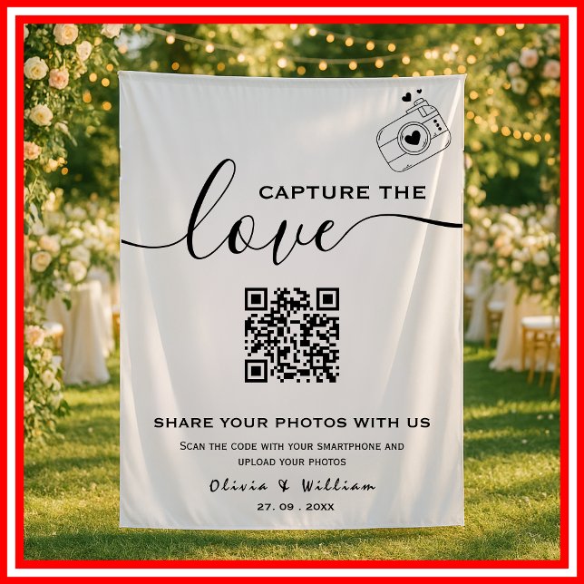 Capture The Love Photo QR Code Wedding Backdrop (Creator Uploaded)