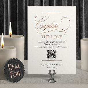 Capture the Love Photo Share Wedding Sign Foil Invitation