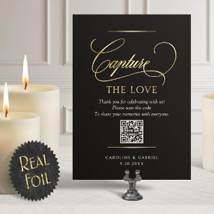 Capture the Love Photo Share Wedding Sign Foil Invitation
