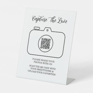 Capture The Love Photo Sharing QR Code  Pedestal Sign