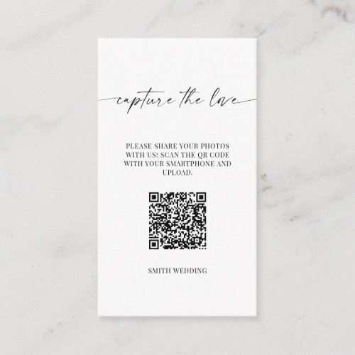 Capture The Love Photo Sharing Table Card
