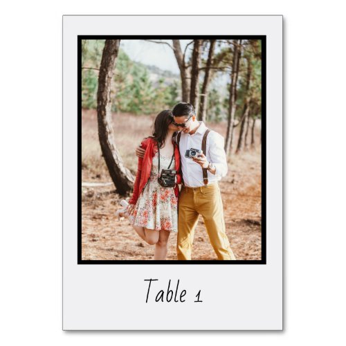 Capture the Love Polaroid Wedding Table Card