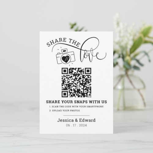 Capture The Love Qr Code Black Chic Modern Wedding