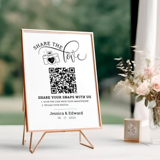 Capture The Love Qr Code Black Chic Modern Wedding