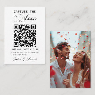 Capture The Love Qr Code Photo Modern Wedding Place Card