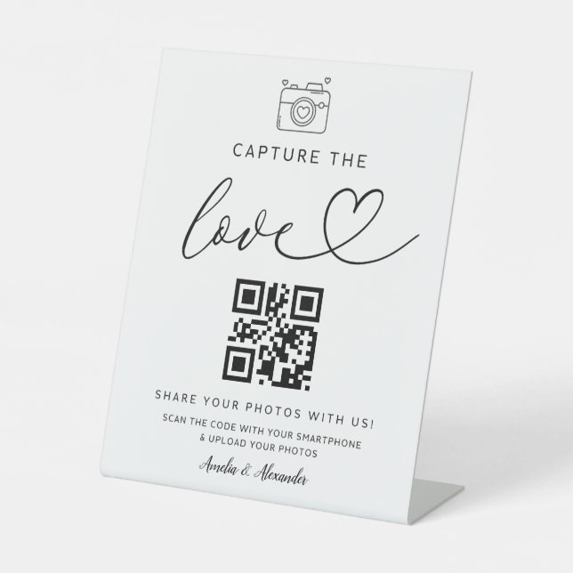 Capture The Love Qr Code Photo Wedding Sign  (Front)
