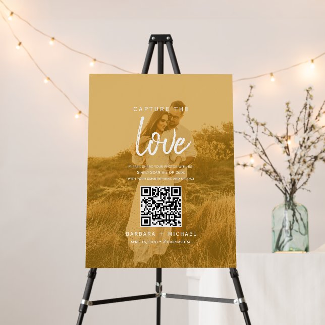 Capture The Love QR Code Wedding Photo Foam Board (In Situ (Stand))