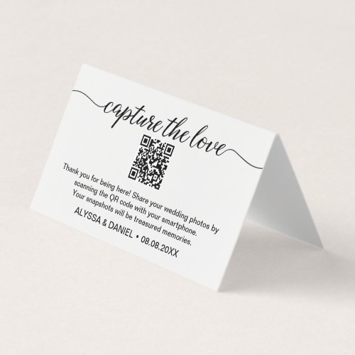 Capture the love QR code wedding photo sharing