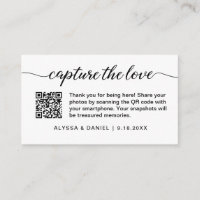 Capture the love QR code wedding photo sharing