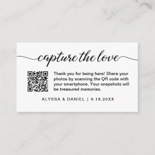 Capture the love QR code wedding photo sharing Enclosure Card