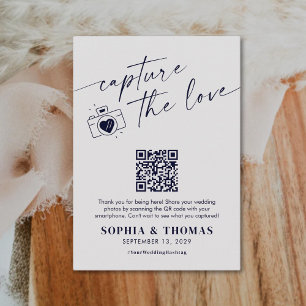 Capture The Love QR Code Wedding Photo Sharing Enclosure Card