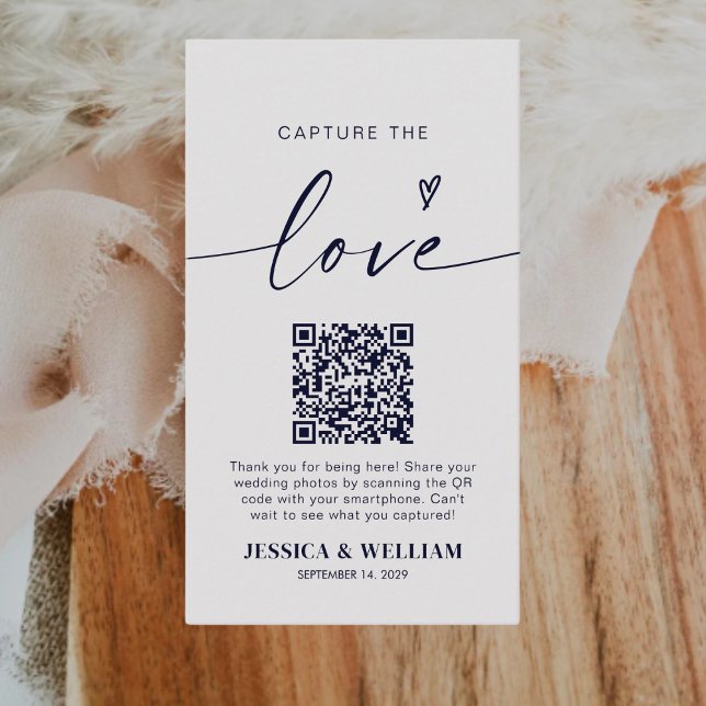 Capture The Love QR Code Wedding Photo Sharing Enclosure Card (Creator Uploaded)