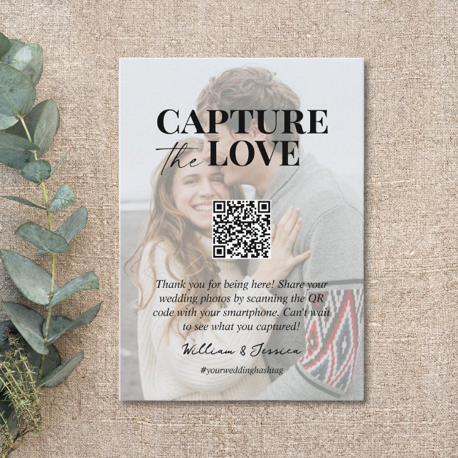 Capture the love QR code wedding photo sharing  Enclosure Card (Creator Uploaded)