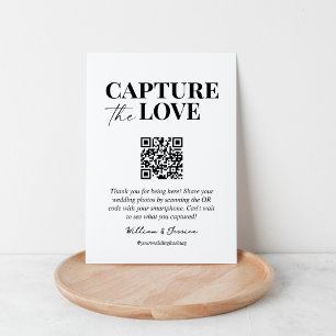 Capture the love QR code wedding photo sharing Enclosure Card