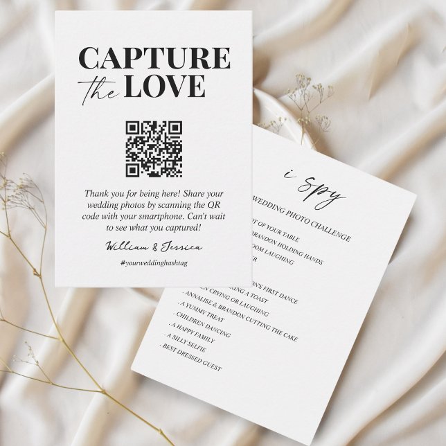 Capture the love QR code wedding photo sharing Enclosure Card (Creator Uploaded)