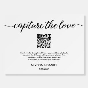 Capture the love QR code wedding photo sharing Foam Board