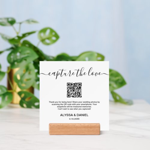 Capture the love QR code wedding photo sharing Holder