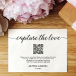 Capture the love QR code wedding photo sharing Invitation<br><div class="desc">Introducing our "Custom QR Code Wedding Photo Sharing Card" – a personalized and convenient way to encourage guests to share their photos from your special day. This card features a custom QR code that guests can scan to easily access your wedding photo sharing platform. Customize every detail to make this...</div>