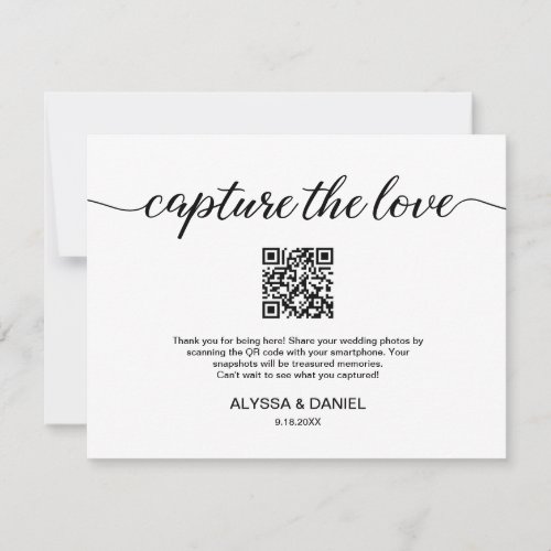 Capture the love QR code wedding photo sharing Invitation