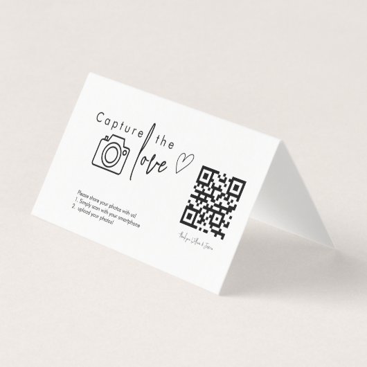 Capture the Love QR Code, Wedding Photo Signs  (Front)